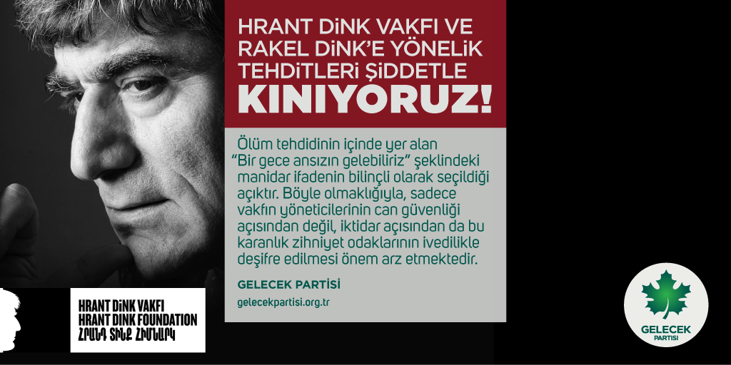Hrant Dink Vakfı ve Rakel Dink’e Yönelik Tehditleri Şiddetle Kınıyoruz!