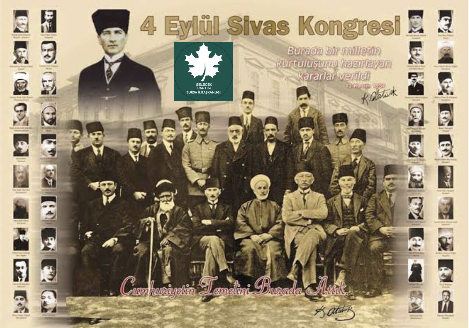 Sivas Kongresi’nin 103.yılında bu güzel topraklar üzerinde özgür ve bağımsız yaşamamızı sağlayan,Mustafa Kemal Atatürk ve silah arkadaşlarını rahmet ve minnetle yad ediyoruz