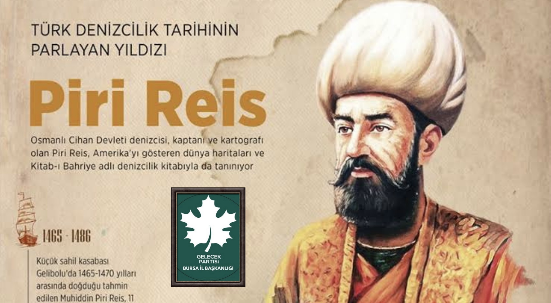 Türk Denizcilik Tarihinin Önemli İsimlerinden Piri Reisi Ölüm Yıldönümünde Rahmet ve Minnetle Yad Ediyoruz.