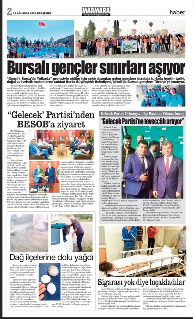 Yeni Marmara Gazetesinde çıkan haberimiz...